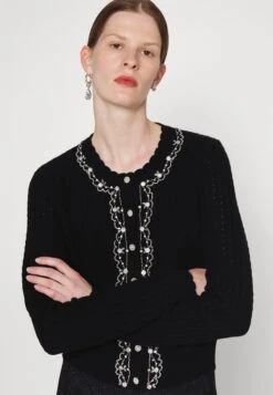 Needle & Thread Border Short Cardigan - Gilet - Black -Magasin Général De Mode d3736eb75b394e7e8a1fe3b924d1fd18