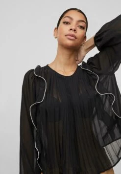 Vila Vimetina Plisse - Blouse - Black -Magasin Général De Mode d72230278aa3450881899dc6f9c6bcf1