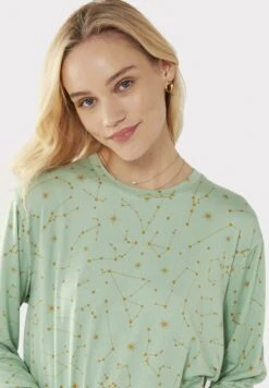 Constellations Crewneck Long - Pyjama - Khaki -Magasin Général De Mode dc5cf580204b43f48d1d9bf19d29df4c