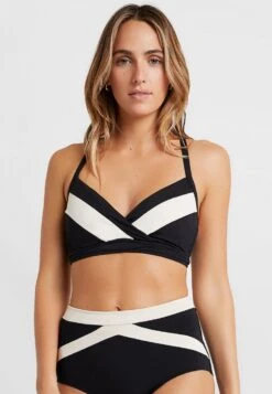 Seafolly Dd Big Cup Popblock Wrap Front Bralette - Haut De Bikini - Black