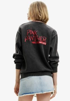 Desigual Distressed Pink Panther - Sweatshirt - Black -Magasin Général De Mode e2e1b17dc47d416a9285aadc17af76ae