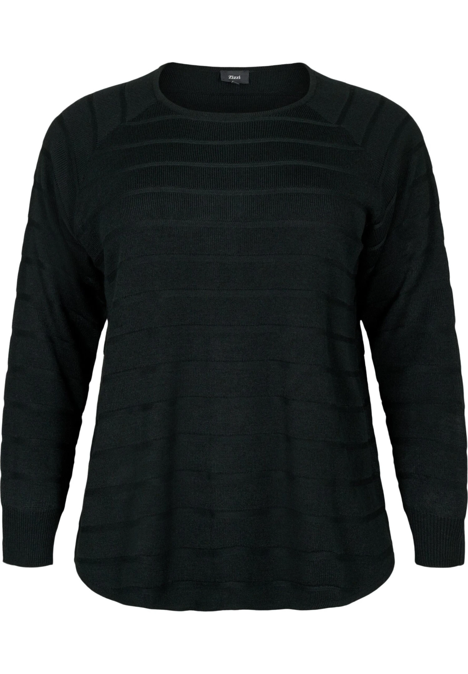 Zizzi With Tone-On-Stripes - Pullover - Black 6 Zizzi With Tone-On-Stripes - Pullover - Black – Image 4