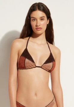Calzedonia Lisbona Slide Triangle - Haut De Bikini - Multifarben Brown Patchwork
