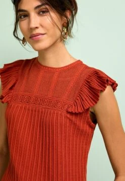 Next Frill Sleeve Standard - T-Shirt Basique - Rust Brown -Magasin Général De Mode e7067418e3f5428d80b0b78f3f6a9122