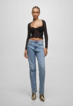 PULL & BEAR Trimmed - Blouse - Black -Magasin Général De Mode ed766ec0272f4a8996e9996e2fce07fb