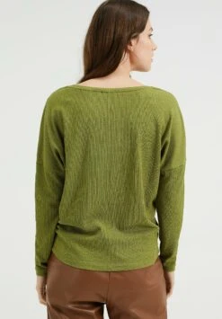 WE FASHION Met Structuur - T-Shirt À Manches Longues - Green -Magasin Général De Mode edc0e56219c04b58bb00d22f071d20e1