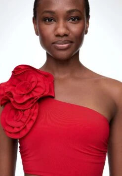 Oysho Floral Asymmetric - Maillot De Bain - Red -Magasin Général De Mode ef3bc00281814c29a7e322138c61ce1d