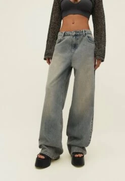 Stradivarius Baggy - Jean Flare - Dirty Denim