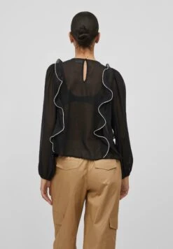 Vila Vimetina Plisse - Blouse - Black -Magasin Général De Mode f20909ec2d08426fb4fe07cd6769ab32