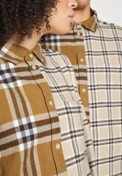 YOURTURN Mash Up Check Genderless - Chemise - Beige -Magasin Général De Mode f6c8b38e17f246d4880775a310c86235