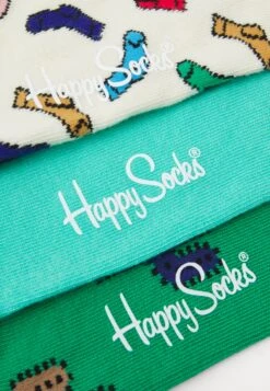 Happy Socks Socks 3 Pack - Chaussettes - White/Green/Beige -Magasin Général De Mode ff302f816df147dca69525f60b9361df